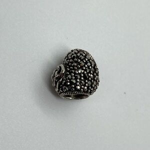 Persona 925 Sterling Silver & Marcasite Stone Heart & Rose  Charm Bead